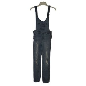 I AND M OVERALLS Distressed Denim Overalls
